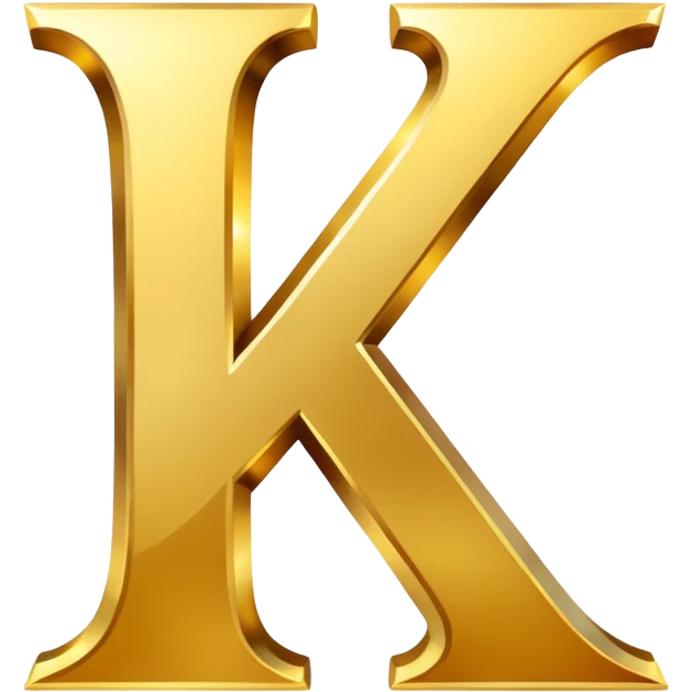 La lettre K en or emoji