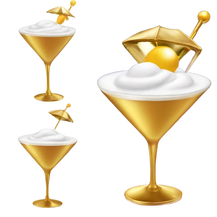golden martini cocktail with foam emoji
