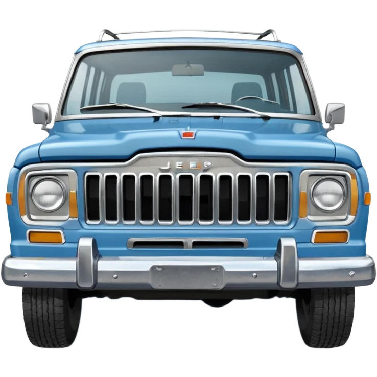 vintage blue jeep wagoneer suv emoji
