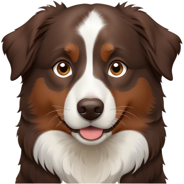 All Dark Brown mini Australian shepherd with white in middle of forehead and no white on nose emoji