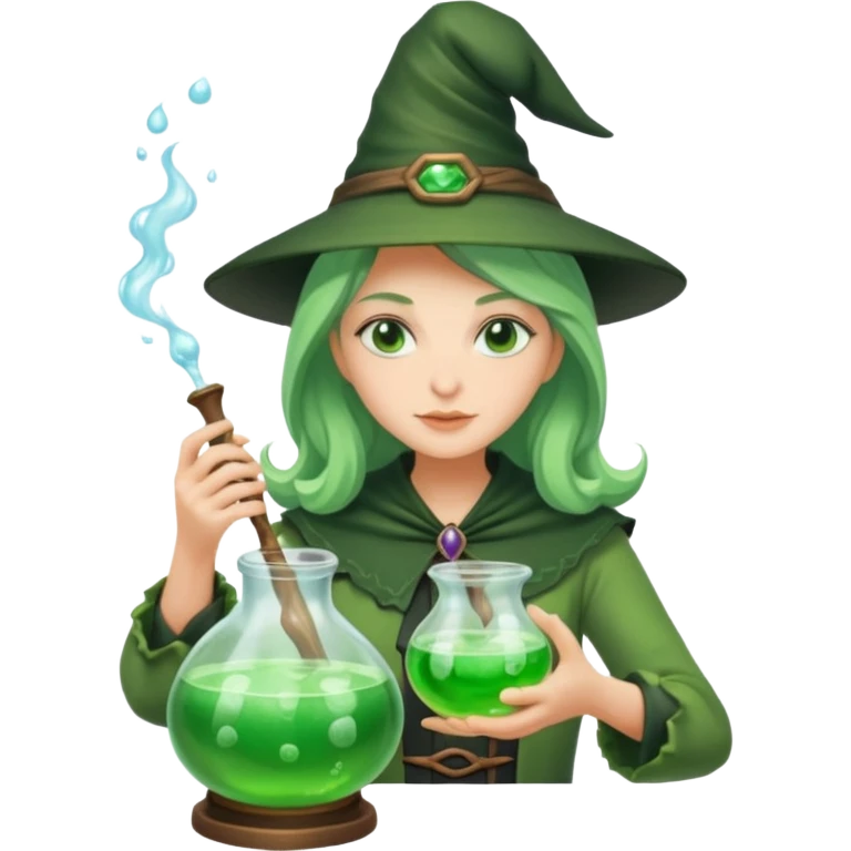 green witch cooking potion emoji