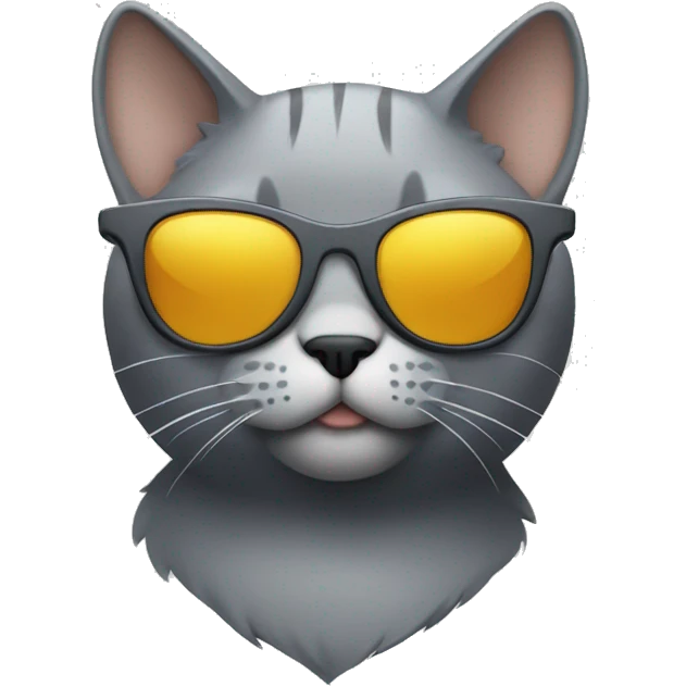 Grey cat with sunglasses  emoji