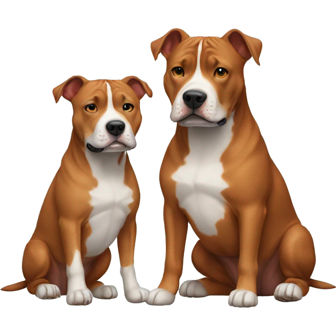 Two red Amstaff friends emoji