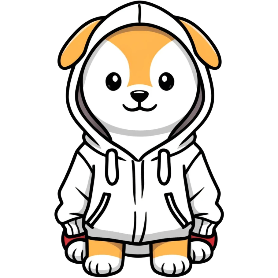 dog wearing hoodie emoji
