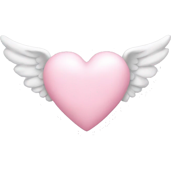 Light pink heart with angel wings emoji