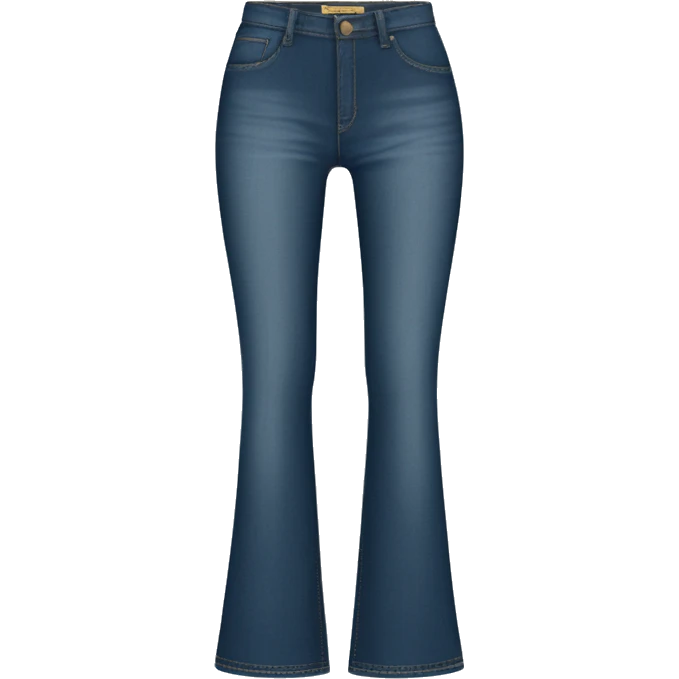 Realistic isolated pair of high waist long wide flare leg jeans. emoji