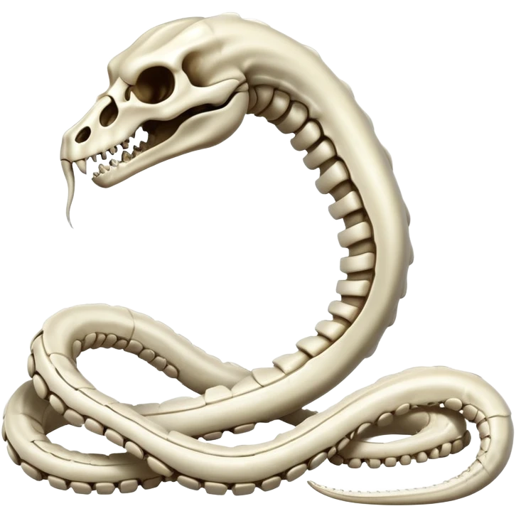 An epic shiny cool edgy skeletal bone serpent, full body emoji