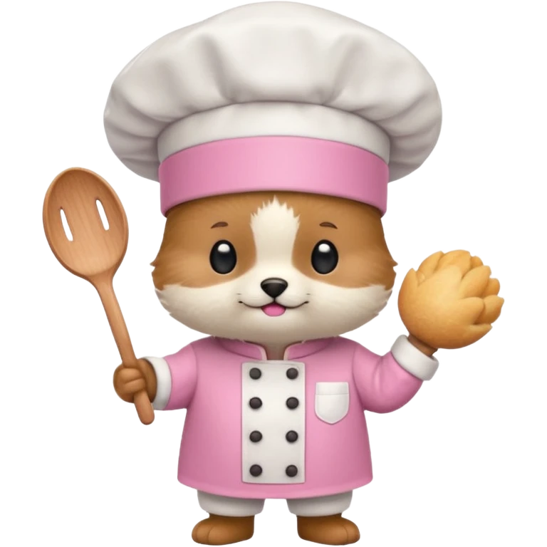 animal with pink chef costume emoji