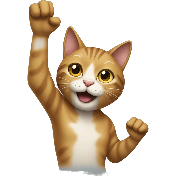 Cat with hands up emoji