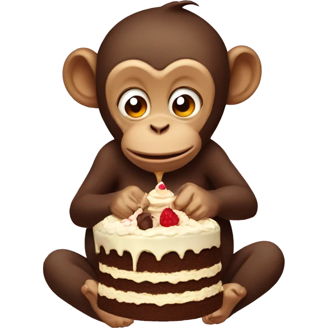 monkey eating cake emoji