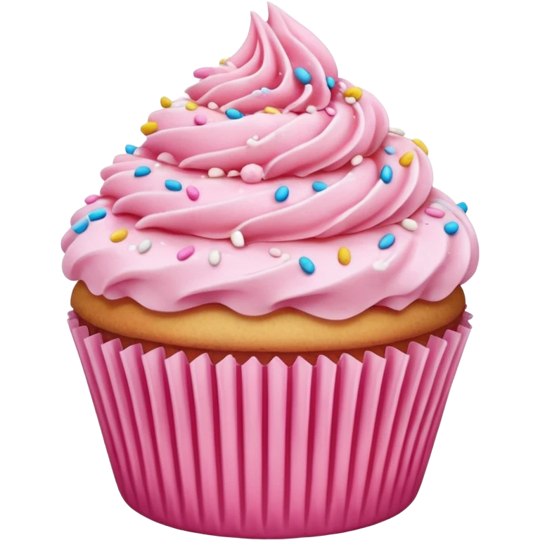 Cupcake with pink icing emoji