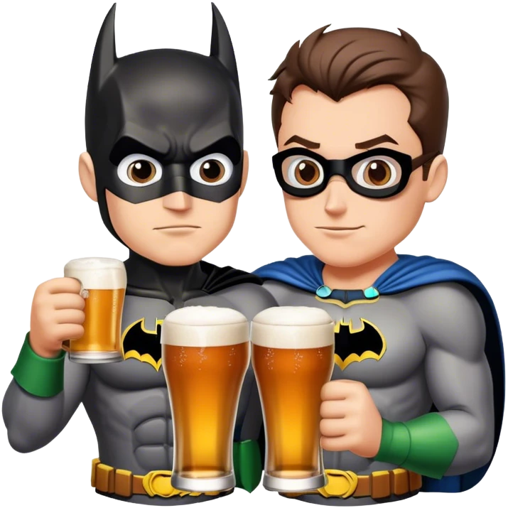 Batman and robin drinking beers emoji