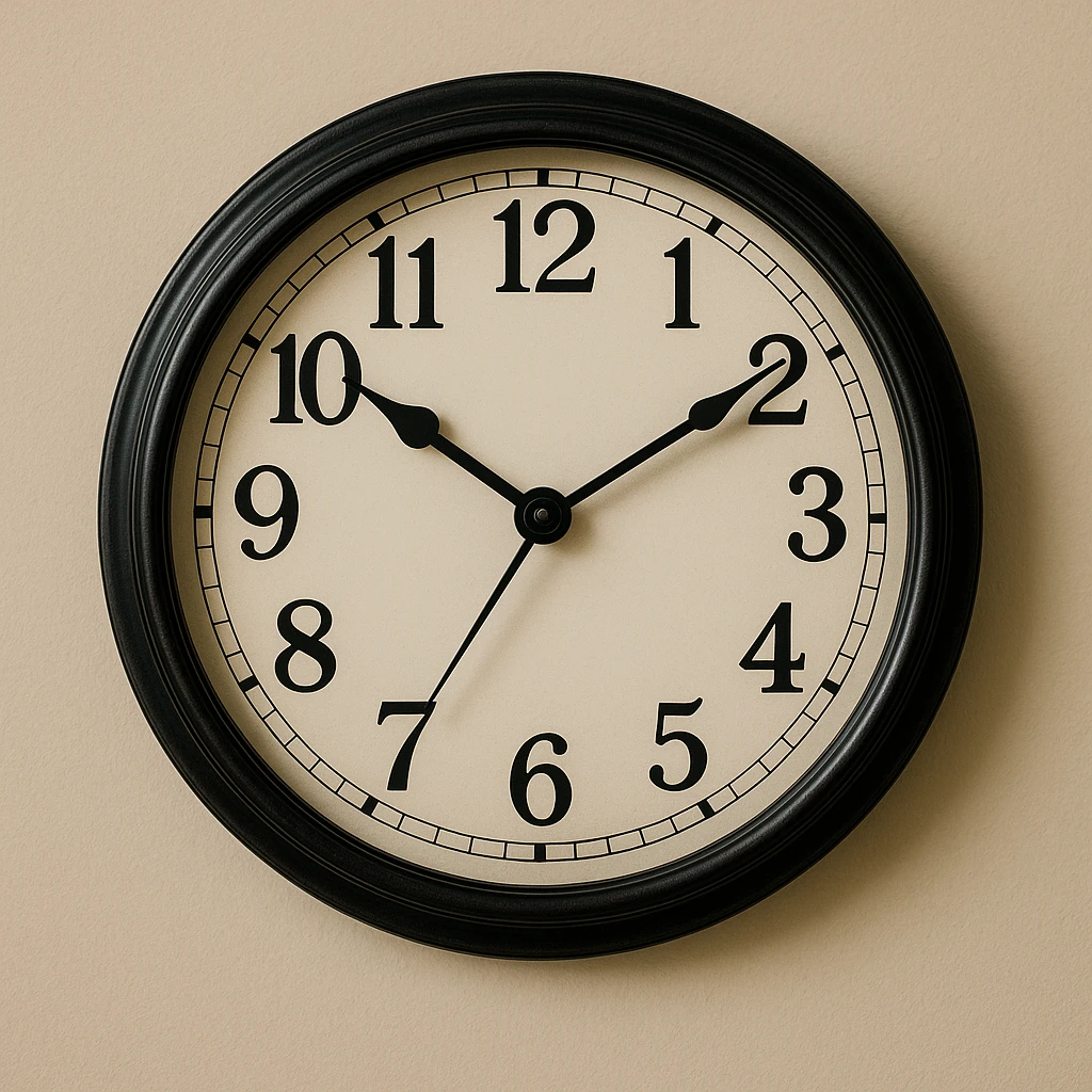 a classic round clock showing time emoji
