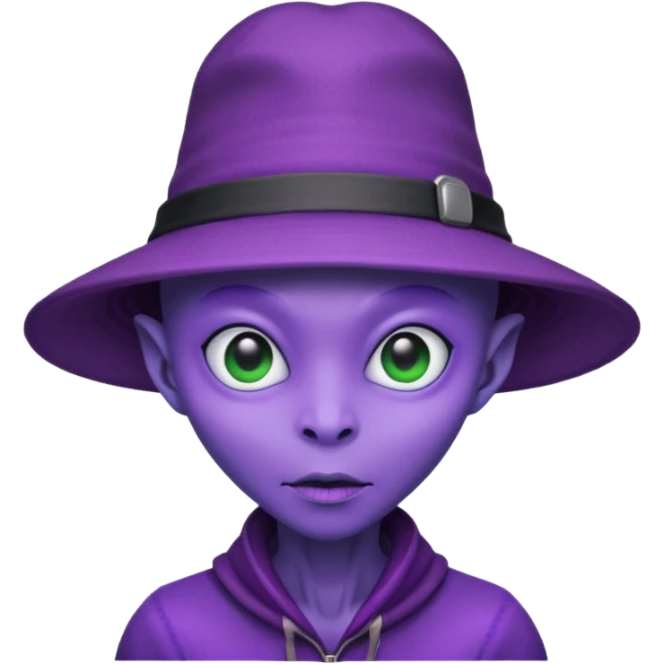hat wearing purple alien  emoji