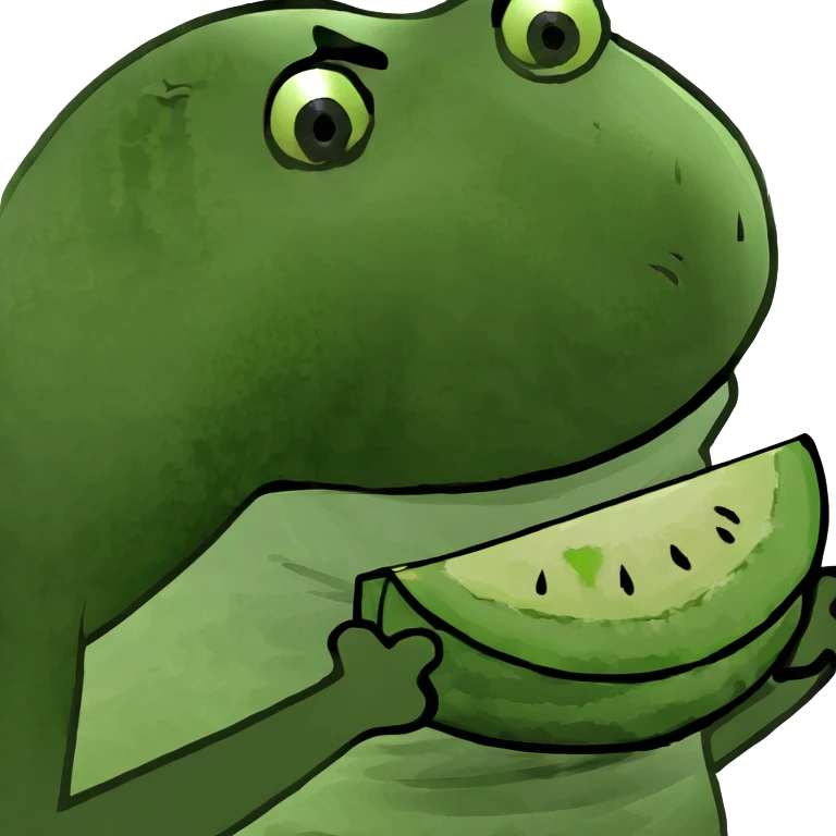 Banana eating watermelon as a watermelon emoji