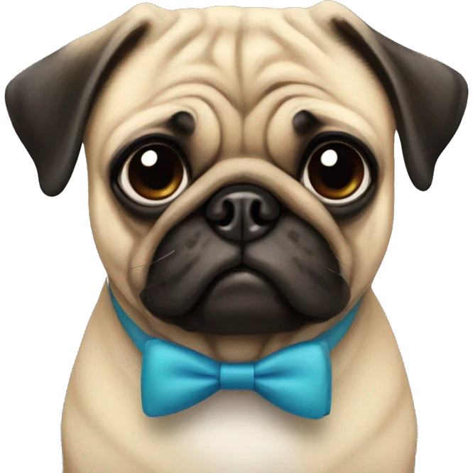 Pug with bow tie emoji
