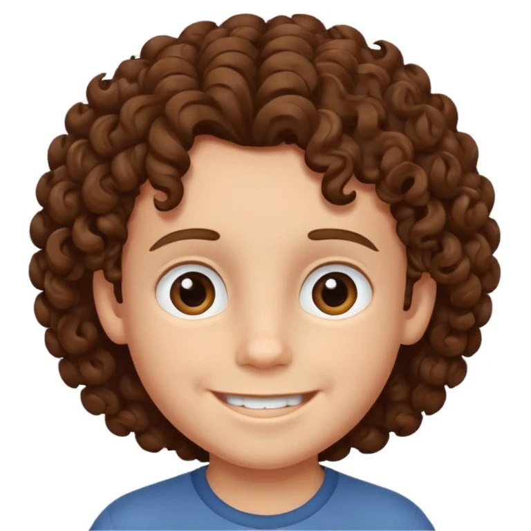 Child boy curly hair emoji