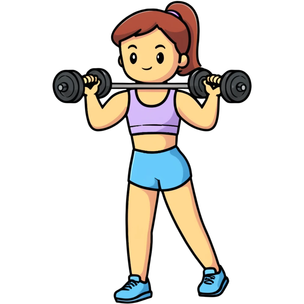 girl lifting a dumbbell emoji