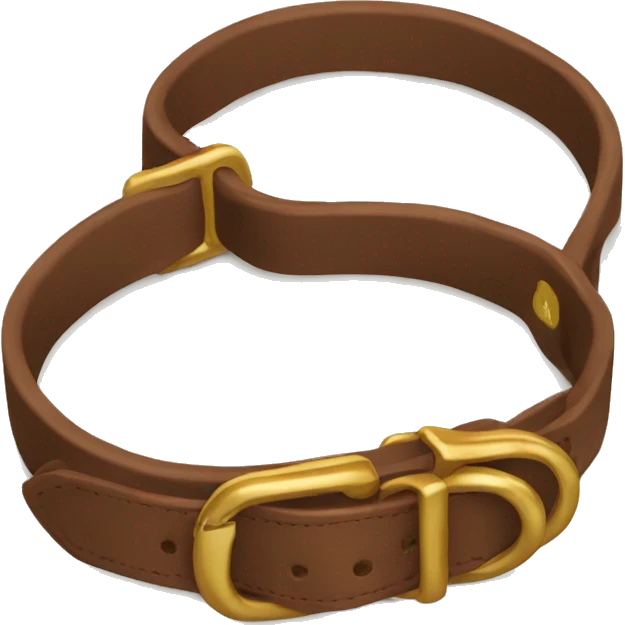 Brown dog collar with golden ring  emoji
