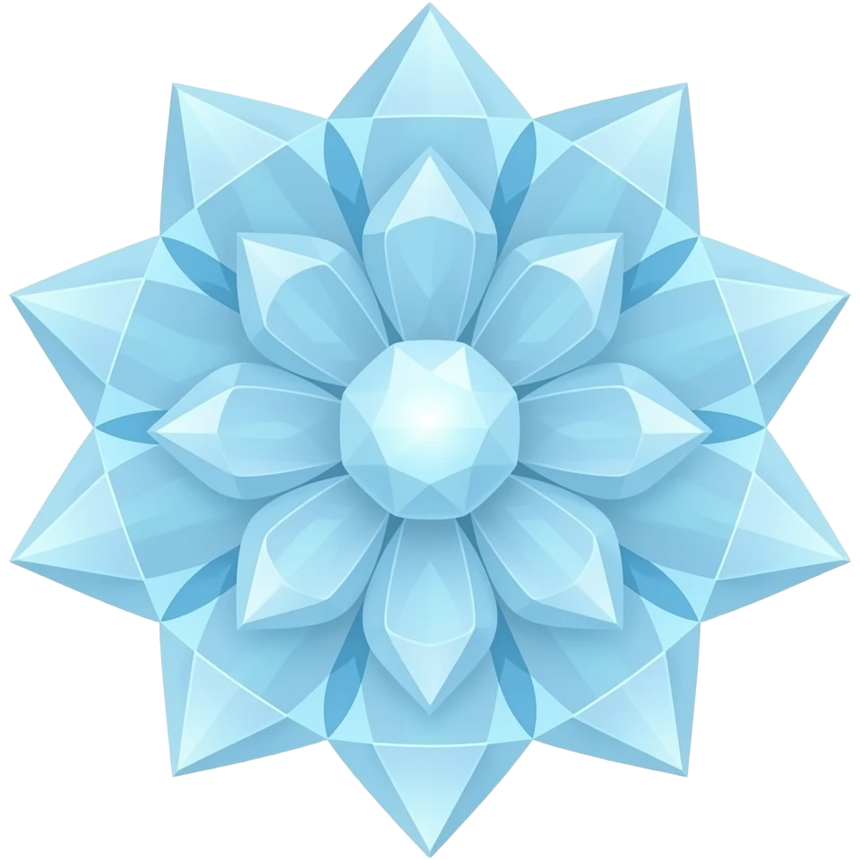 A glowing crystal gem flower emoji