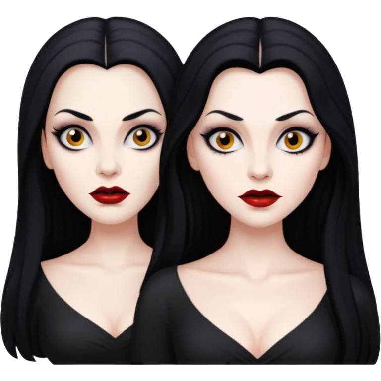 Vampira branca de cabelos pretos e longos emoji