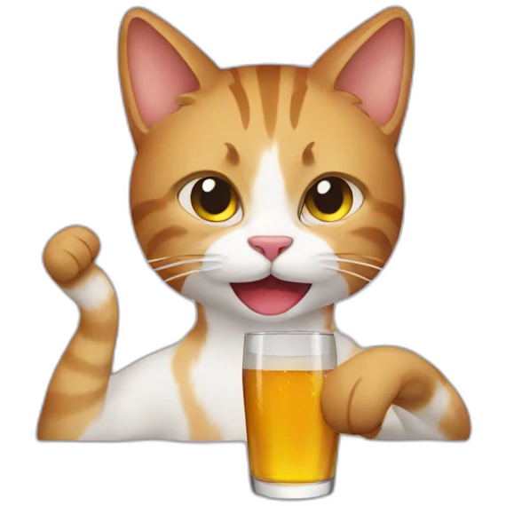 Cat drinking alcohol emoji