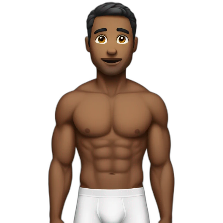 man with abs with underwear emoji