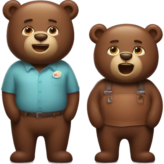 2 bears are waiting for shocolate  emoji