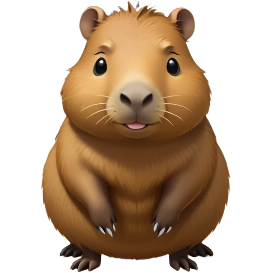 cinematic-capybara-realistic-full-body-on-all-fours-emoji,-plump-and-relaxed-body-soaking-in-the-warm-sun,-short-brown-fur-slightly-ruffled,-head-tilted-dramatically,-calm-expressive-eyes-exuding-serene-wisdom,-simplified-yet-realistic staring at the camera ina. cimical way emoji