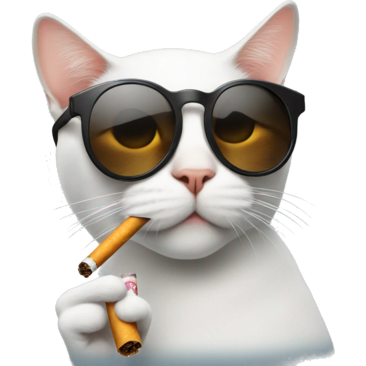 Cat smoking a cigarette with sunglasses emoji