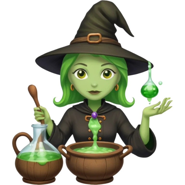 green witch cooking potion emoji