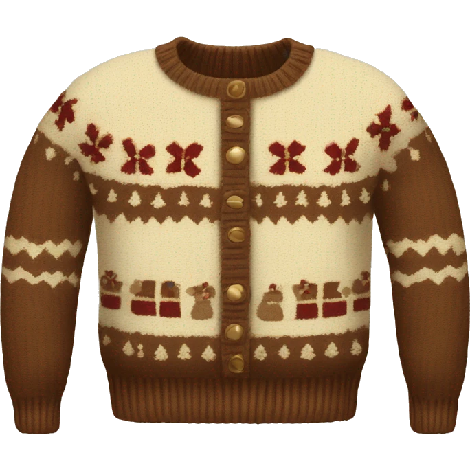 christmas jumper with beige, and brown colourings  emoji