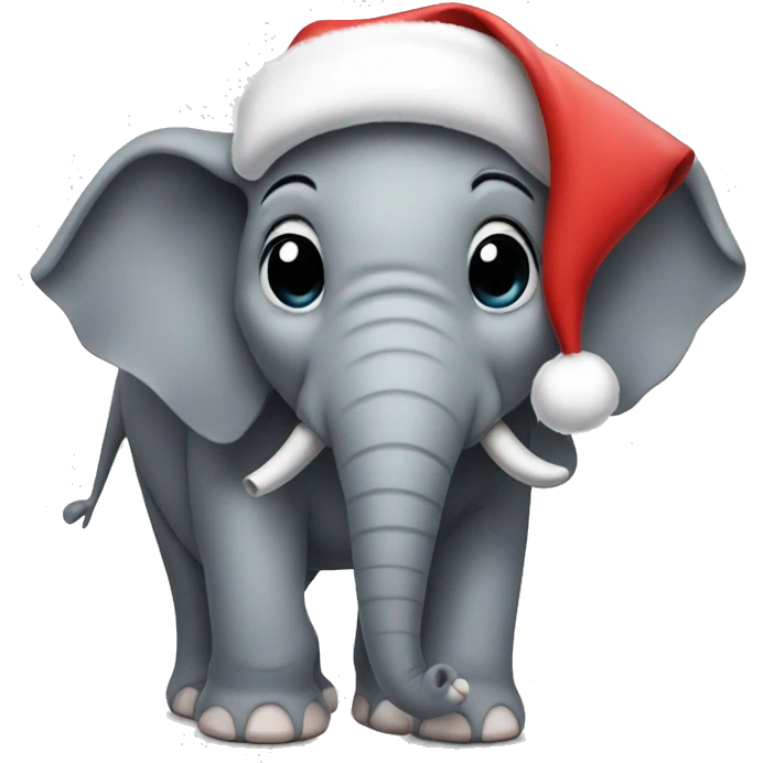 elephant with a santa hat emoji