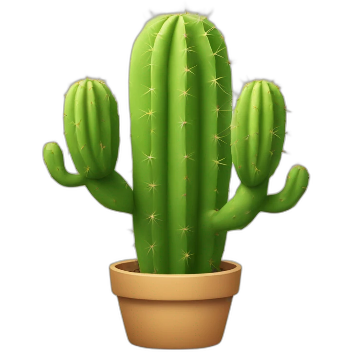 cactus with fingers for spikes emoji