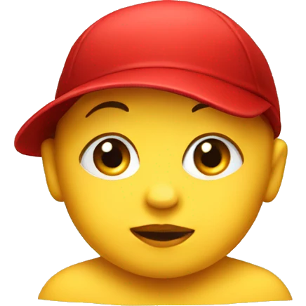 A baby whit yellow face and red hat emoji