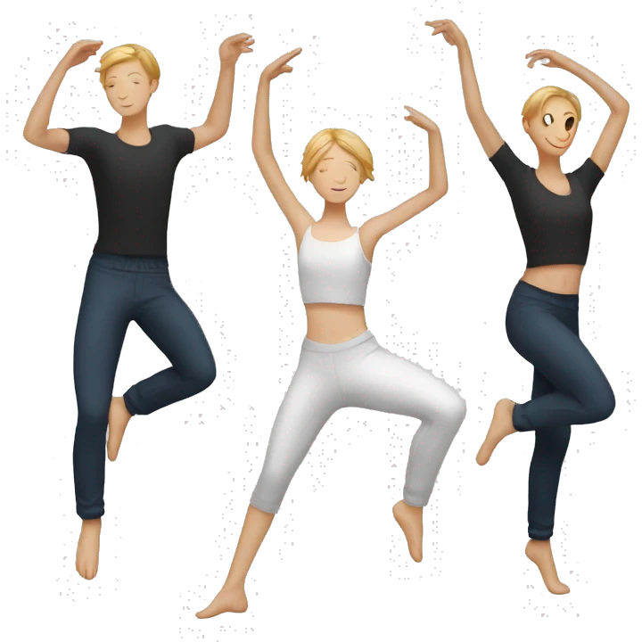 young white people dance modern dance emoji