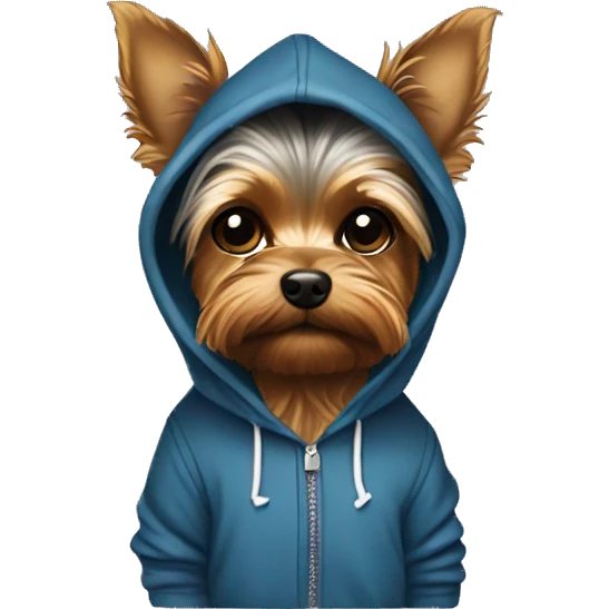 Yorkie wearing hoodie  emoji