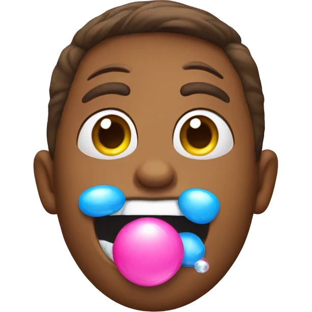 Emoji face blowing bubble gum emoji