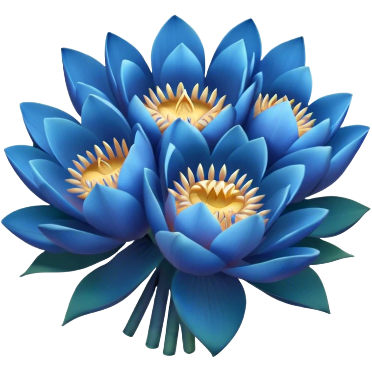 bouquet of blue lotus flowers emoji