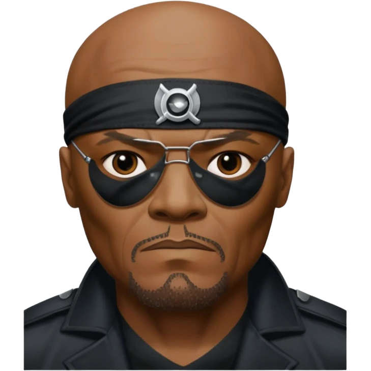 Nick Fury Samuel L. Jackson eye patch face only  emoji