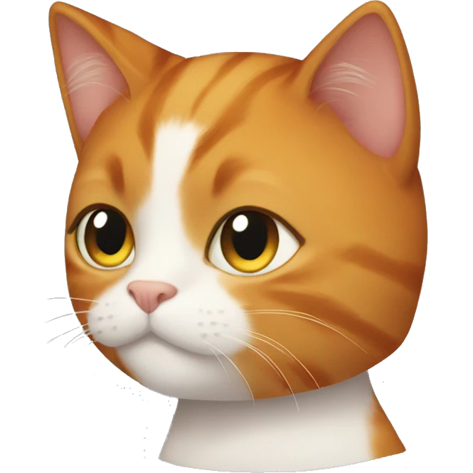  a ginger cat with a girl who has brown hair and brown eyes emoji