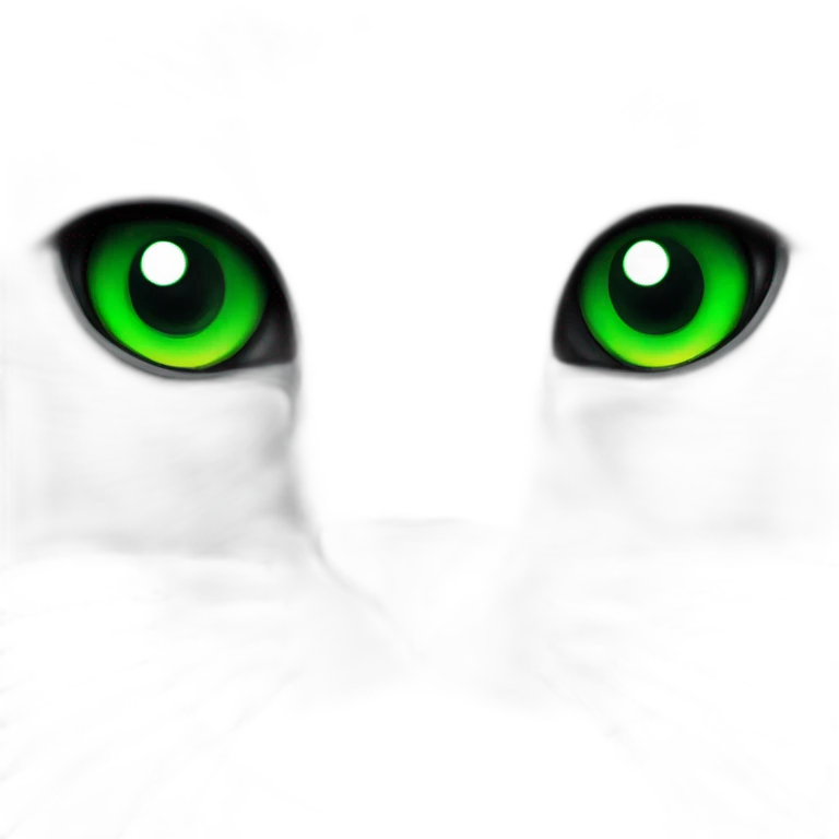 black cat face with green eyes emoji