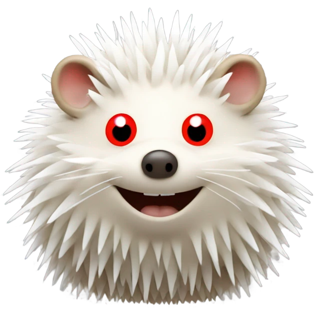 smiling red-eyed albino hedgehog  emoji