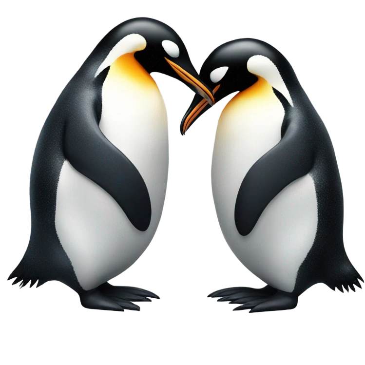 Penguin kissing emoji