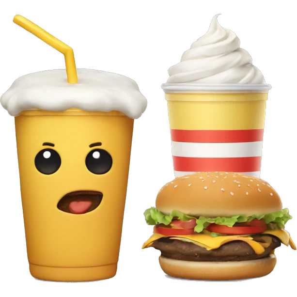 Cheeseburger and milkshake emoji