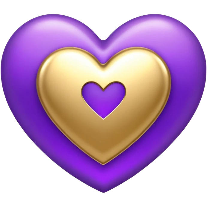 The golden Letter “t” inside a Purple Heart emoji