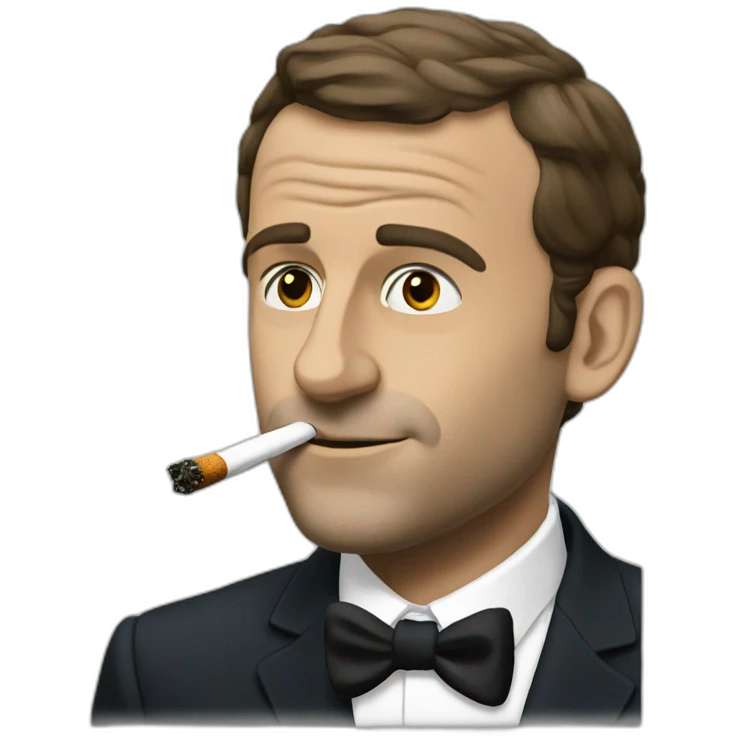 Macron smoking weed emoji