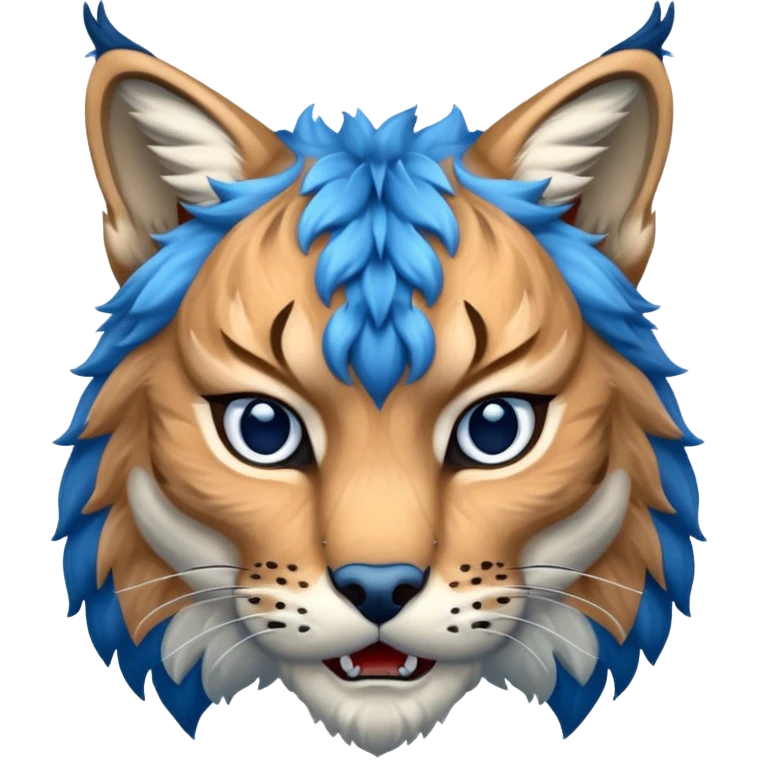 Tête de lynx : très féroce et bleu  emoji