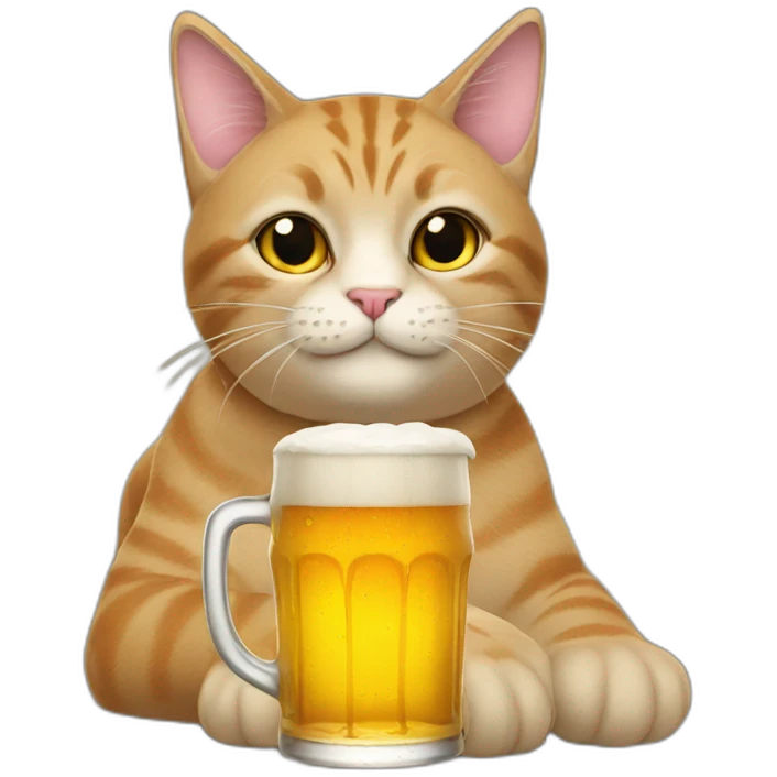 cat drinking beer emoji