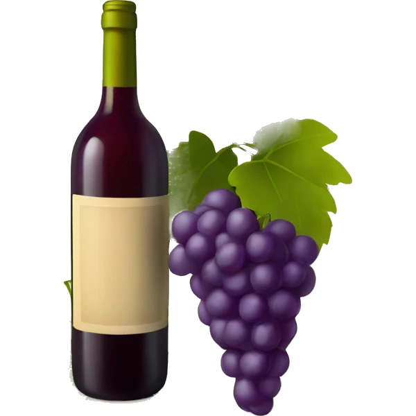 Wine bottle with grapes emoji